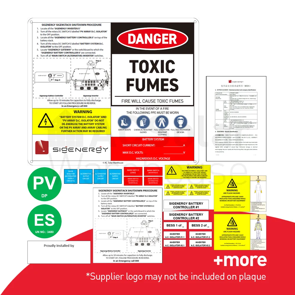 Sigenergy Sigenstack Pro Plaque Label Kit